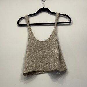 Zara Metallic Beige Crop Top